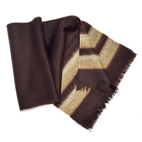 Men’s Wool Winter Scarf Chocolate Brown made in Uruguay - Picture 1 of 8
